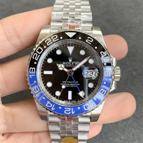 rolex gmt master 2 batman super clone|gmt master 2 black bezel.